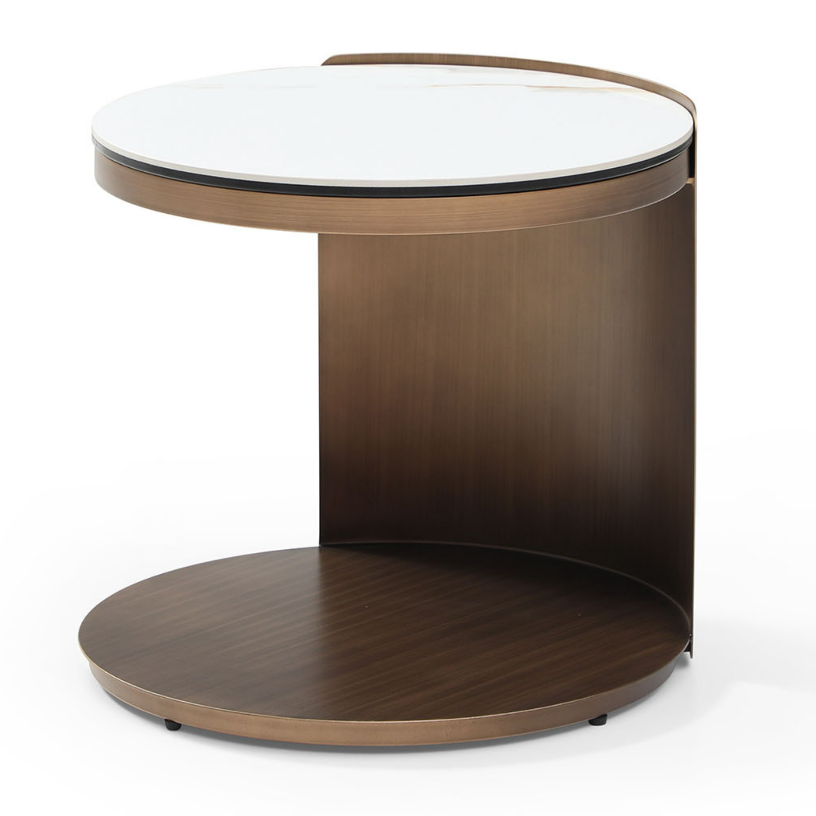 Столик приставной Cassio (48), белая керамика/бронза