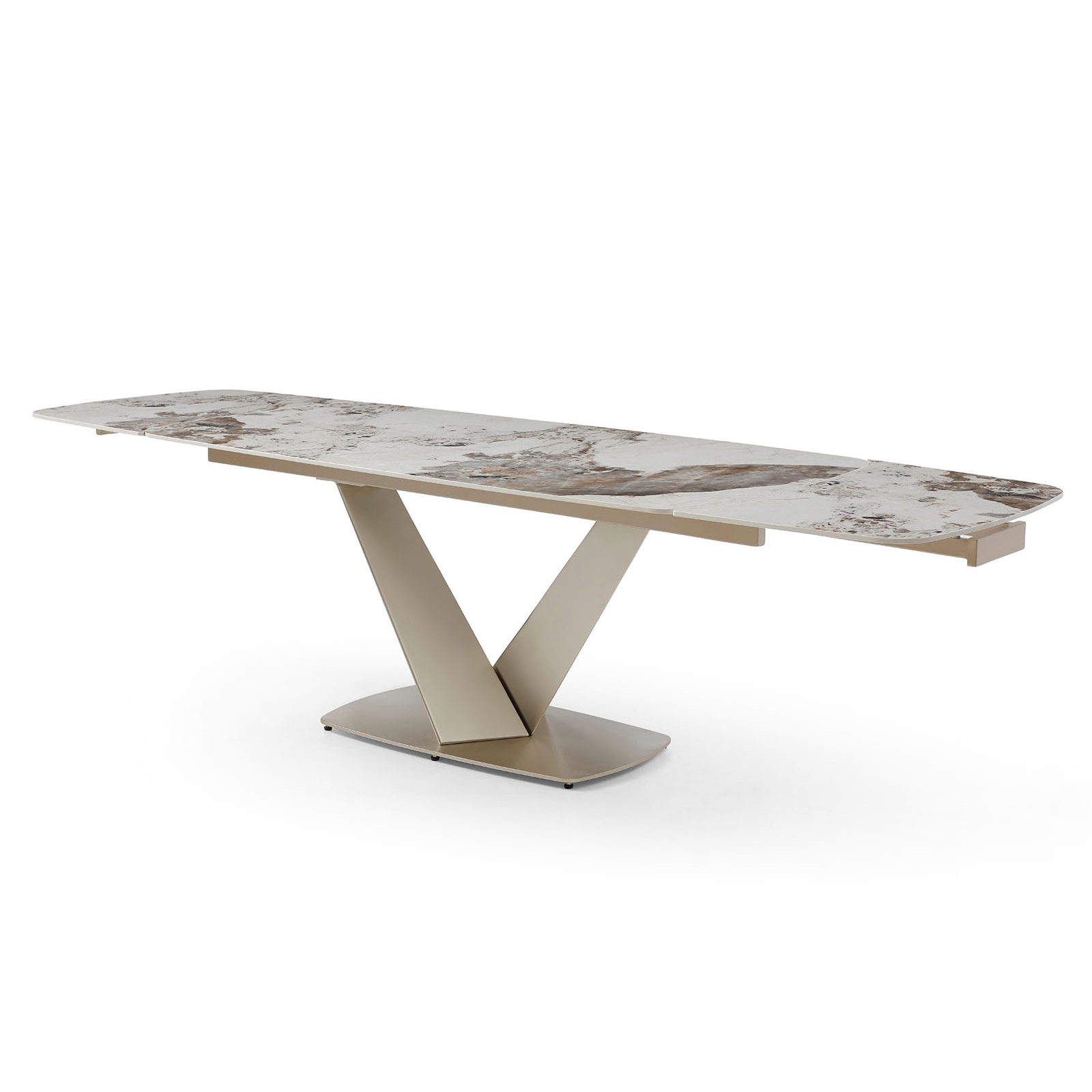 Стол раскладной Victoria 180-280, светлая керамика/шампань